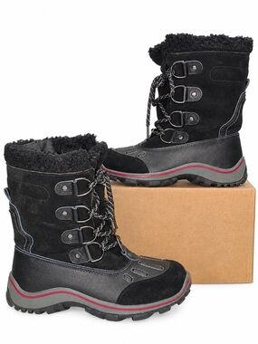 Pajar Alina Women’s Waterproof Winter Snow Lace-Up Boots Black Size 8-8.5 EU 39